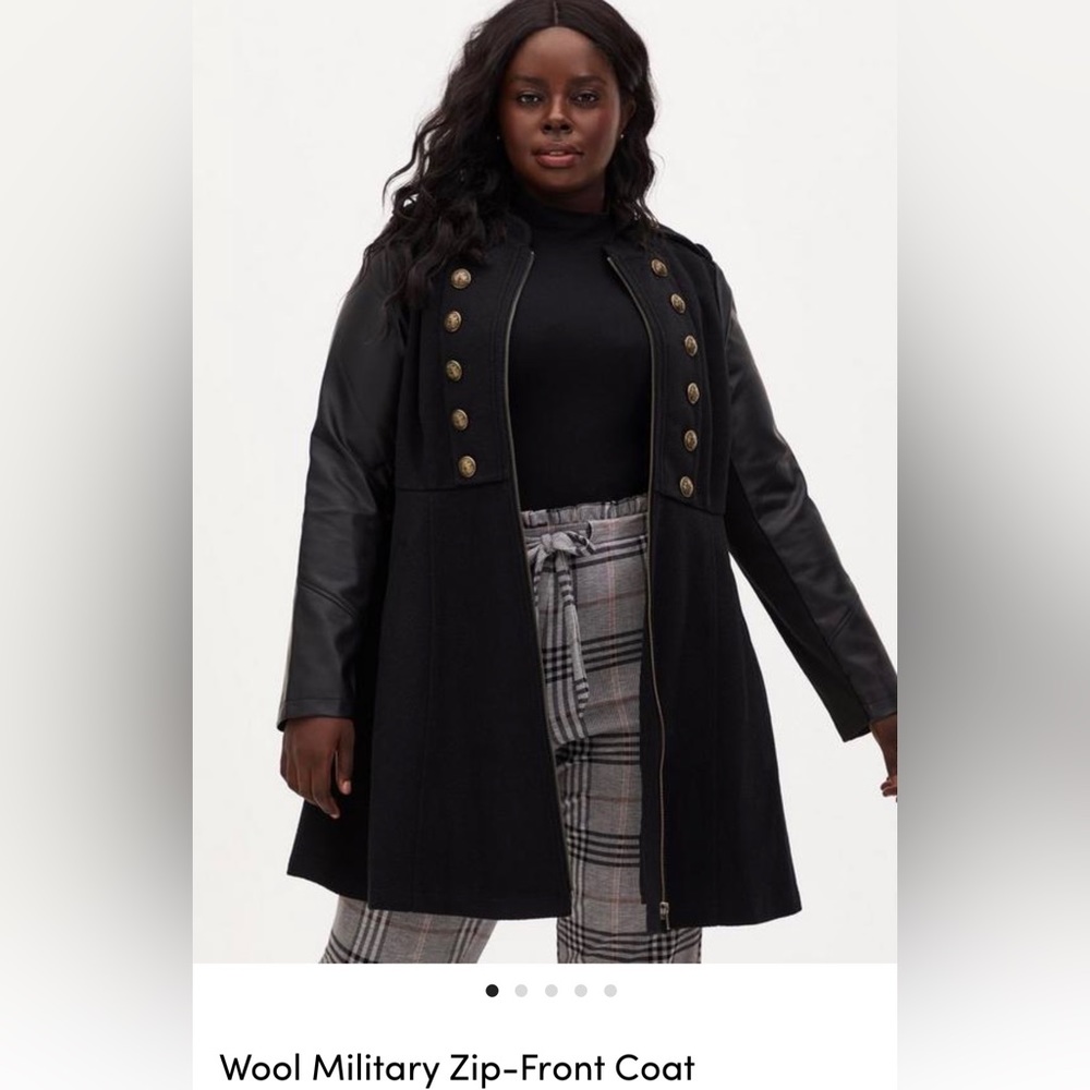 Torrid Black Military Coat Size 4